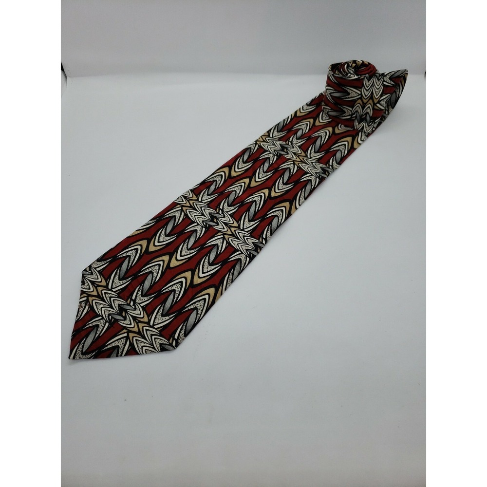 Martin Wong Screenplay Red Silver Men's Neck Tie Suit Professional Clothing